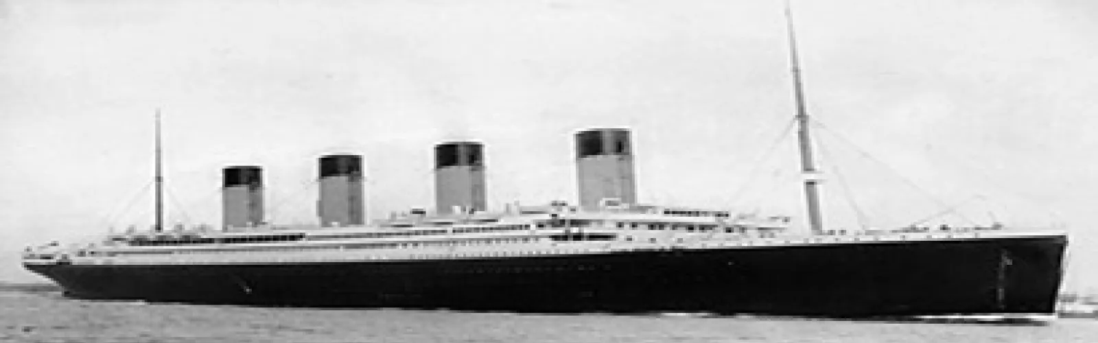black and white photograph of the Titanic