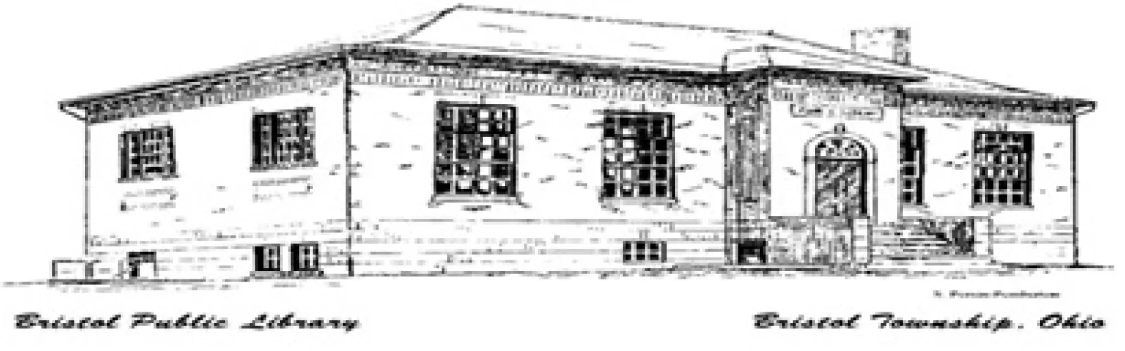 sketch of the original Bristol Public Library as it was built in 1913