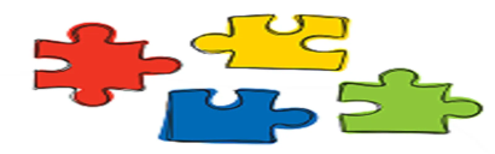 primary colored puzzle pieces