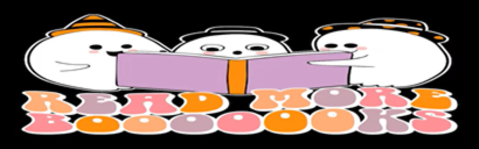cartoon ghosts reading a book