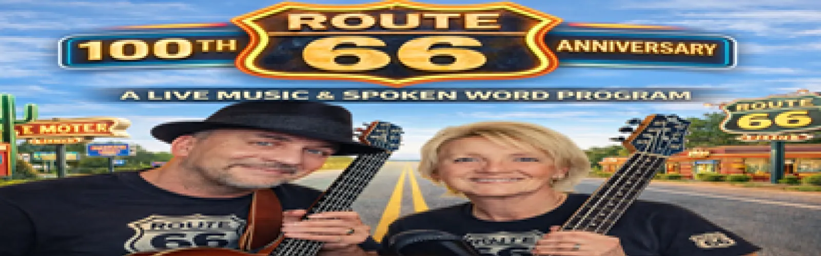 photo of the Victor Samalot Duo in front of Route 66