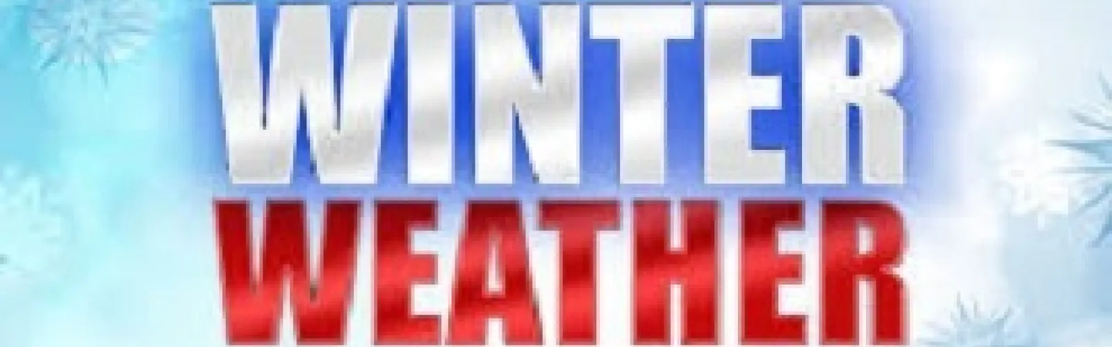 Words Winter Weather on a light blue snowy background